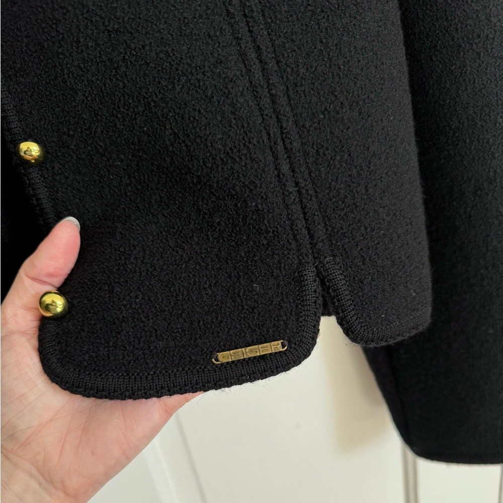 Vintage Geiger Black Wool Cardigan 42 - Picture 3 of 5